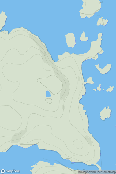 Thumbnail image for Cnoc Leathan [Scourie to Lairg] showing contour plot for surrounding peak